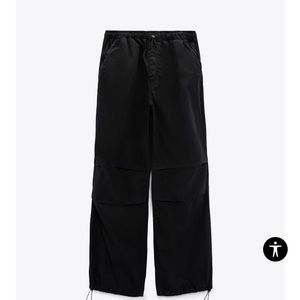 ZARA Black Parachute Pants